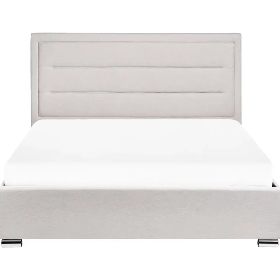 Leen Bakker ROUEN - Bed met opbergruimte - Lichtbeige - 160 x 200 cm - Polyester Best