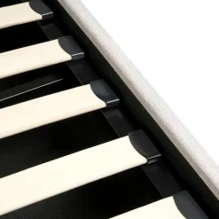 Leen Bakker ROUEN - Bed met opbergruimte - Lichtbeige - 160 x 200 cm - Polyester Best