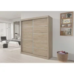 Rousseau Schuifdeurkast Mike - 182,5 x 52,5 cm x 197,5 cm - Sonoma-afwerking Outlet