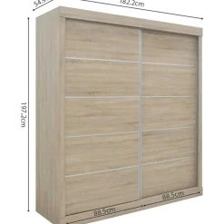 Rousseau Schuifdeurkast Mike - 182,5 x 52,5 cm x 197,5 cm - Sonoma-afwerking Outlet