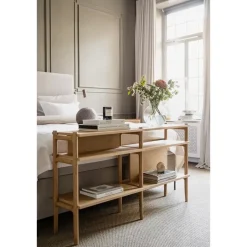 Leen Bakker Rowico Home Holton Hoge Houten Wandkast - B 140 cm - Naturel Outlet