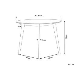 Beliani ROXBY - Eettafel - Wit - 100 x 100 cm - MDF Discount