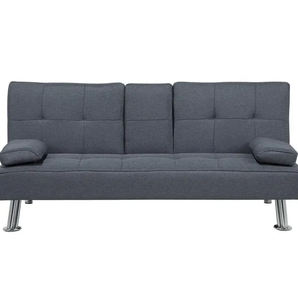 Beliani ROXEN - Slaapbank 3-zits - Donkergrijs - Polyester Discount