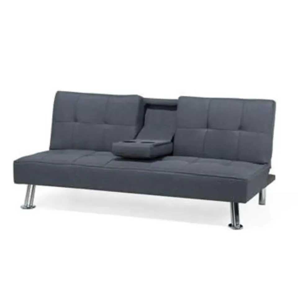 Beliani ROXEN - Slaapbank 3-zits - Donkergrijs - Polyester Discount