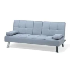 Beliani ROXEN - Slaapbank 3-zits - Grijs - Polyester