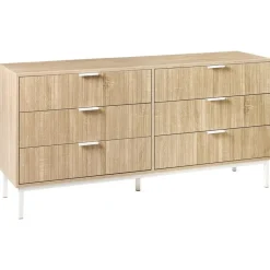 Leen Bakker ROYALLA - Ladekast met 6 lades - Lichtbruin - MDF Outlet