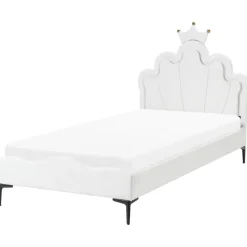 Beliani RUBIAN - Bed met LED - Wit - 90 x 200 cm - Fluweel Hot