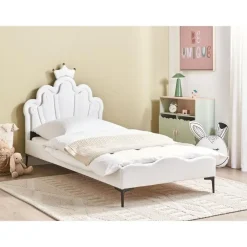 Beliani RUBIAN - Bed met LED - Wit - 90 x 200 cm - Fluweel Hot