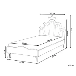 Beliani RUBIAN - Bed met LED - Wit - 90 x 200 cm - Fluweel Hot