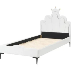 Beliani RUBIAN - Bed met LED - Wit - 90 x 200 cm - Fluweel Hot