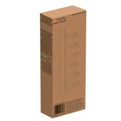 Merkloos Ruhhy Kapstok - zwart - 8 x 24 cm - ijzer - 6 haken - met plank Clearance