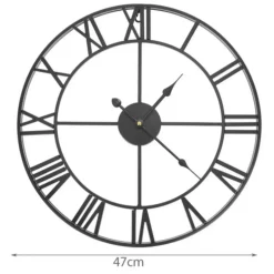 Merkloos Ruhhy Wandklok/muur klok Vintage - metaal - zwart - D47 cm - 3D New
