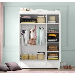 Leen Bakker Rustic 3-deurs kledingkast meisjeskamer Best