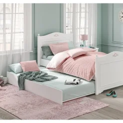 Leen Bakker Rustic hemelbed meisjesbed meisjeskamer 200 x 100 cm