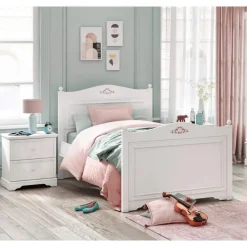 Leen Bakker Rustic meisjesbed twijfelaar meisjeskamer 200 x 120 cm Outlet