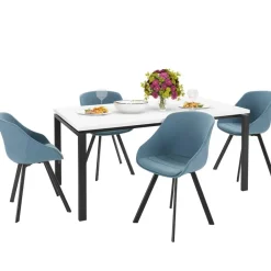 Loft24 Sabine - Eettafel 160x90 cm voor 8 in wit MDF New