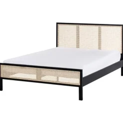 Beliani SALERNAS - Tweepersoonsbed - Zwart - 140 x 200 cm - Dennenhout Online