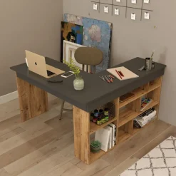 Emob Sally Bureau 18mm MELAMINE Coat Atlantic Pine Zwart Discount