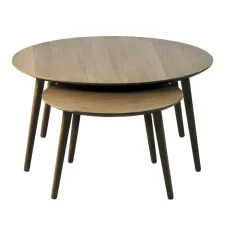 Giga Living Salontafel Adda Rond Smoked Eiken Set van 2 Best