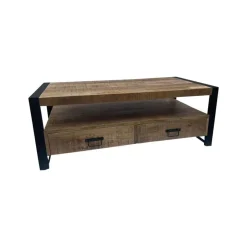 StarFurn Salontafel Naturel Mangohout - 120x60x45cm - 4 Lades - Boaz Discount