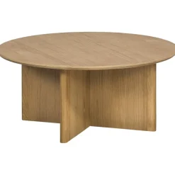 Leen Bakker Salontafel Nicola - naturel - 35x80x80 cm Outlet
