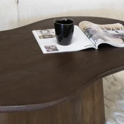 Giga Meubel Salontafel Organisch 120cm - Donkerbruin Mangohout - Jessie Clearance