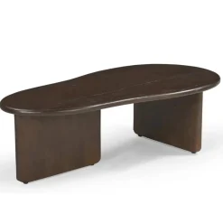 Giga Meubel Salontafel Organisch 130cm - Donkerbruin Mangohout - Sira Outlet