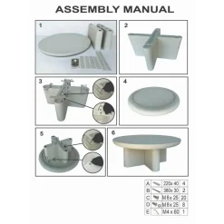 Giga Meubel Salontafel Rond 90cm - Beige Betonlook - Miso Online