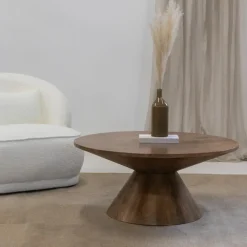 Giga Meubel Salontafel Rond 90cm - Naturel Mangohout - Sep Outlet