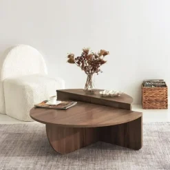 Arabic House Salontafel Rond 90cm - Walnoot Bruin Melamine - Podium Discount