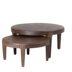 Giga Meubel Salontafel Set van 2 - Acaciahout - Rond - Tafel Mio Best