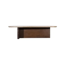 Giga Meubel Salontafel Travertin - Beige/Bruin - Organische Vorm - Tafel Olaf Clearance
