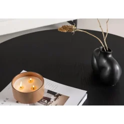 Fjôrd Salontafel Zwart Ø100cm - Fineer - Scandinavisch - Tafel Bootcut Outlet