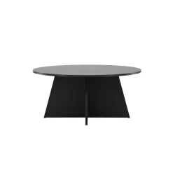 Fjôrd Salontafel Zwart Ø100cm - Fineer - Scandinavisch - Tafel Bootcut Outlet