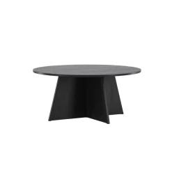 Fjôrd Salontafel Zwart Ø100cm - Fineer - Scandinavisch - Tafel Bootcut Outlet
