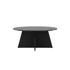 Fjôrd Salontafel Zwart Ø100cm - Fineer - Scandinavisch - Tafel Bootcut Outlet