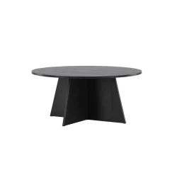 Fjôrd Salontafel Zwart Ø100cm - Fineer - Scandinavisch - Tafel Bootcut Outlet