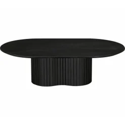 Giga Meubel Salontafel Zwart Mangohout - Ovaal - 90x60x35cm - Ava Hot