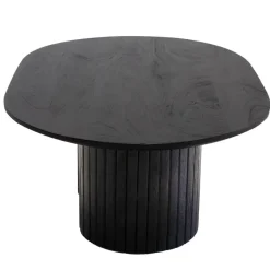 Giga Meubel Salontafel Zwart Mangohout - Ovaal - 90x60x35cm - Ava Hot