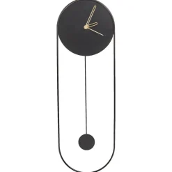 Leen Bakker SALVAN - Wandklok - Zwart - Staal Sale