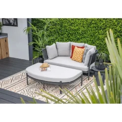 Garden Impressions San Remo divanbed - carbon black - rope lava zwart - valley sand Best