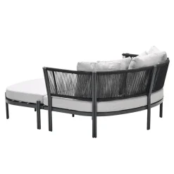 Garden Impressions San Remo divanbed - carbon black - rope lava zwart - valley sand Best