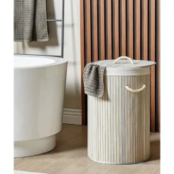 Beliani SANNAR - Mand - Grijs - Bamboehout Outlet