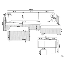 Beliani SANO II - Loungeset - Natuurlijk/Wit - Linkszijdig - Kunstrotan Sale
