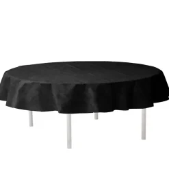 Santex Feest tafelkleed/tafellaken rond - zwart - 240 cm - stof Discount