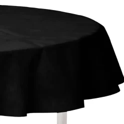 Santex Feest tafelkleed/tafellaken rond - zwart - 240 cm - stof Discount