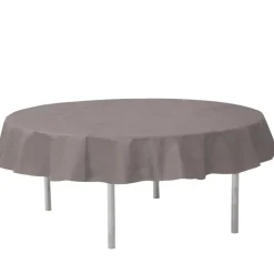 Santex Feest tafelkleed/tafellaken rond - grijs - 240 cm - stof New
