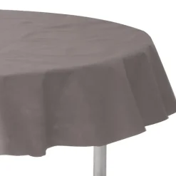 Santex Feest tafelkleed/tafellaken rond - grijs - 240 cm - stof New