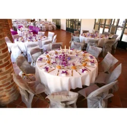 Santex Feest tafelkleed/tafellaken rond - grijs - 240 cm - stof New