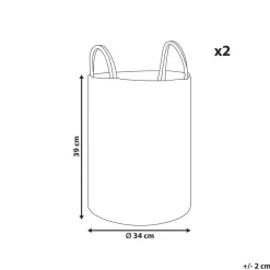 Beliani SARYK - Manden set van 2 - Grijs - Katoen Clearance